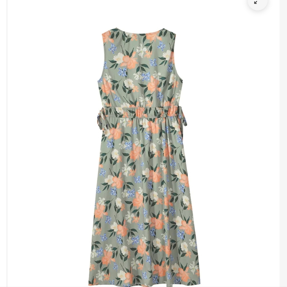 FRYE DRAWSTRING WAIST V-NECK DRESS - Picture 3 of 5